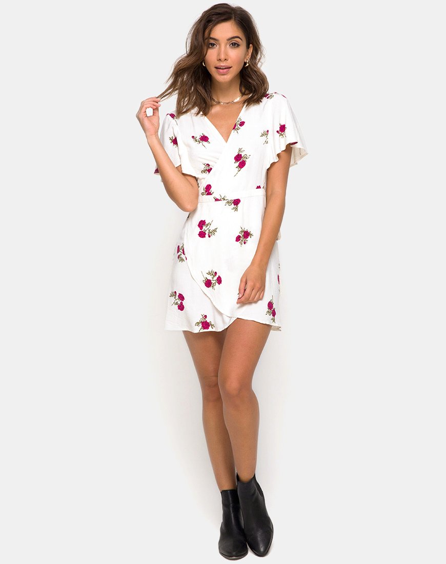 Afbeelding van Rawa Wrap Dress in Grunge Rose Ivory