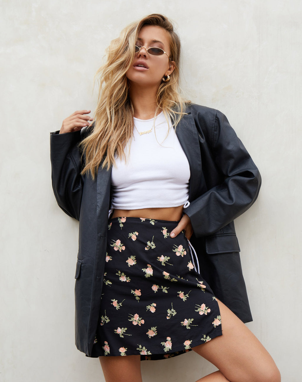Sheny minirok in Rose Garden zwart