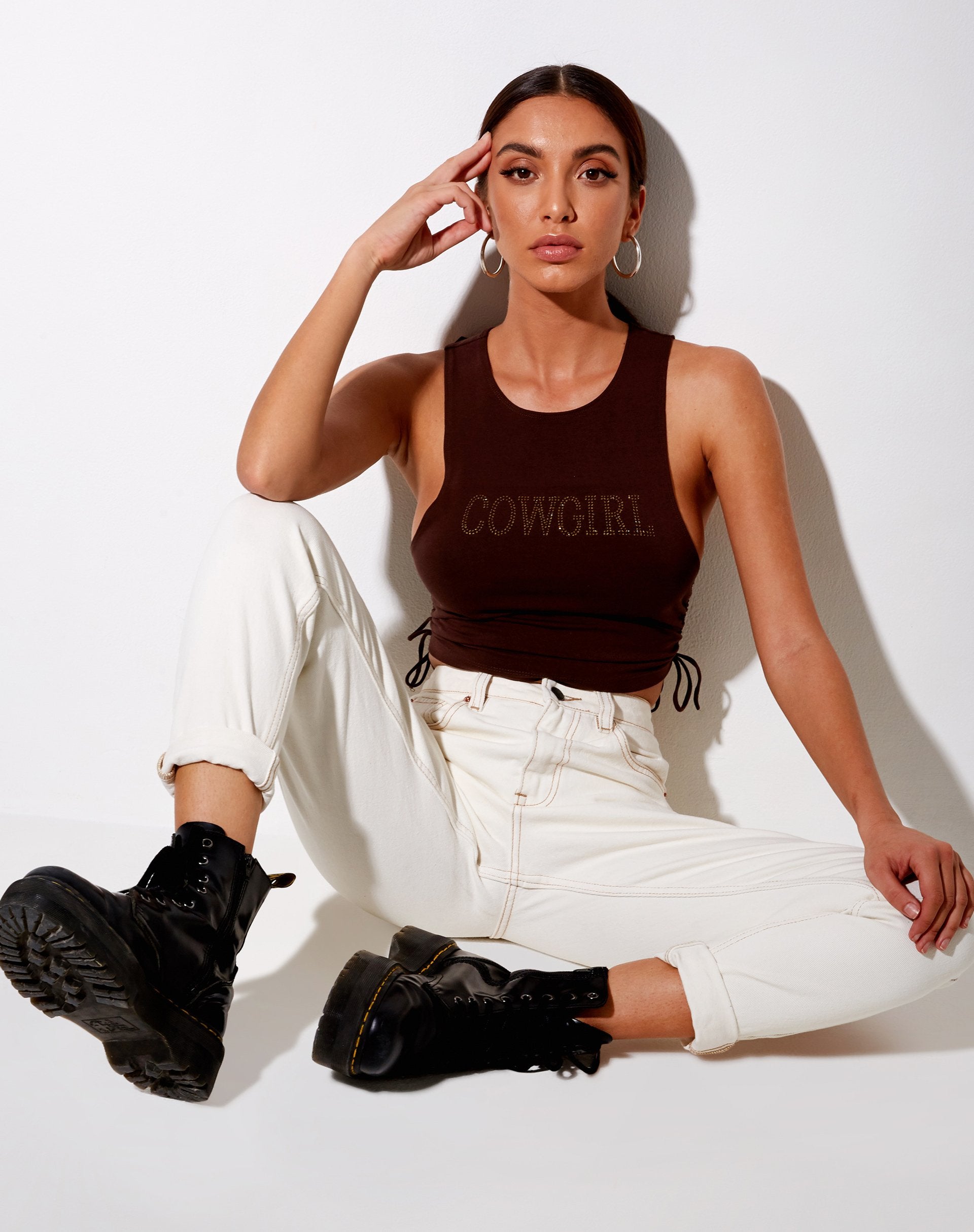 Afbeelding van Raze Vest Top in Bruin Cowgirl Hotfix