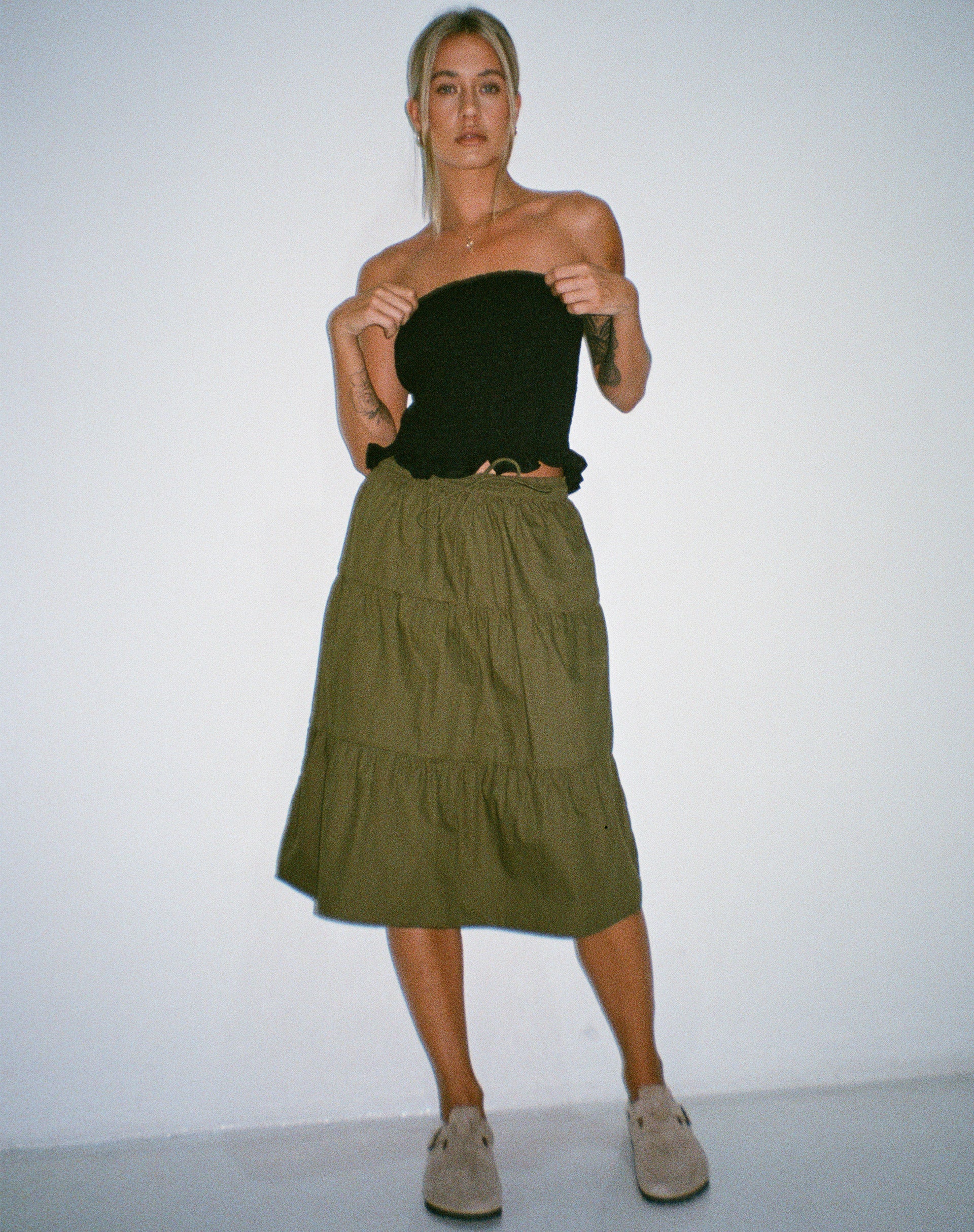 Afbeelding van Reef Midi rok in Loden Green