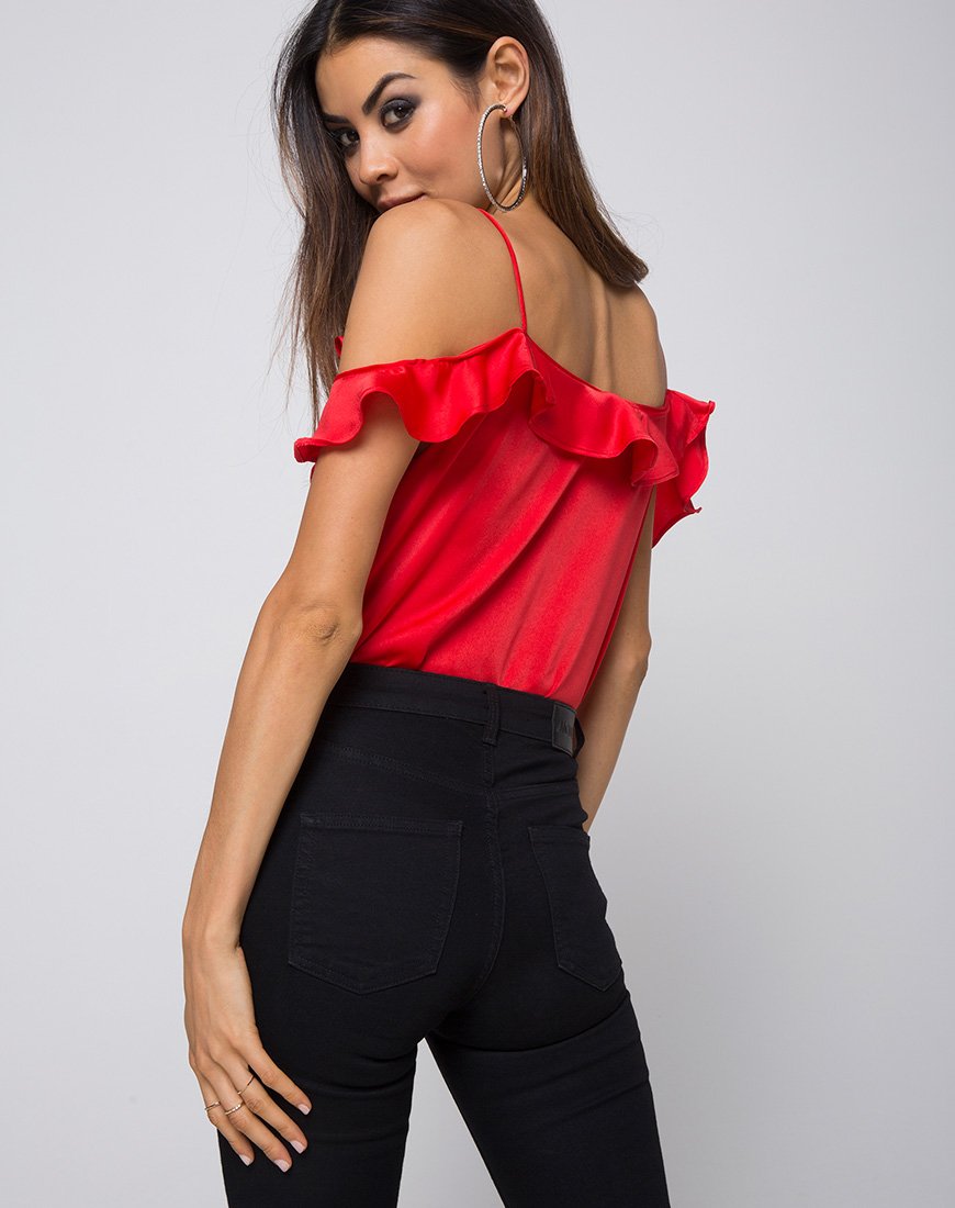 Reilly Cold Shoulder Bodice in Rood