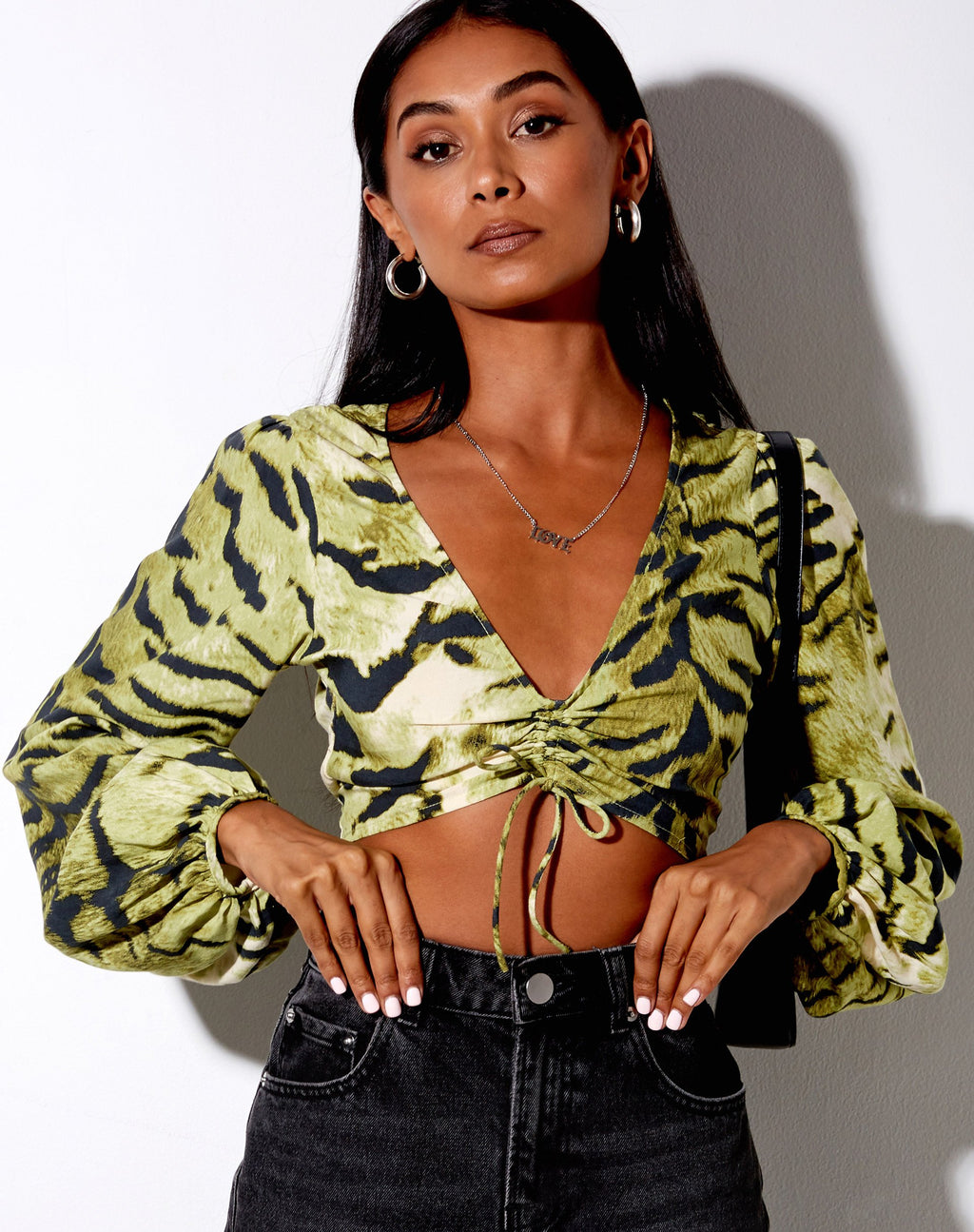 Reilo Crop Top in volledig kaki-tijger
