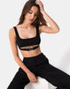 Afbeelding van Reka Crop Top in Zwart met Zilveren Gesp