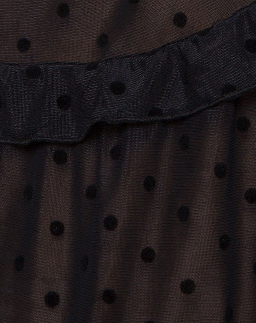 Afbeelding van Remy Midi Dress in Polka Net zwart