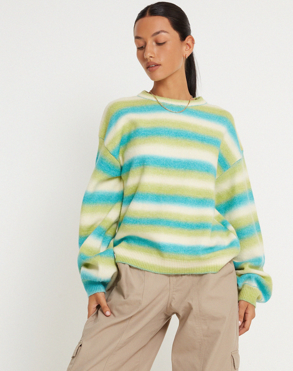 Ammaria Trui in Blauw Mix Streep