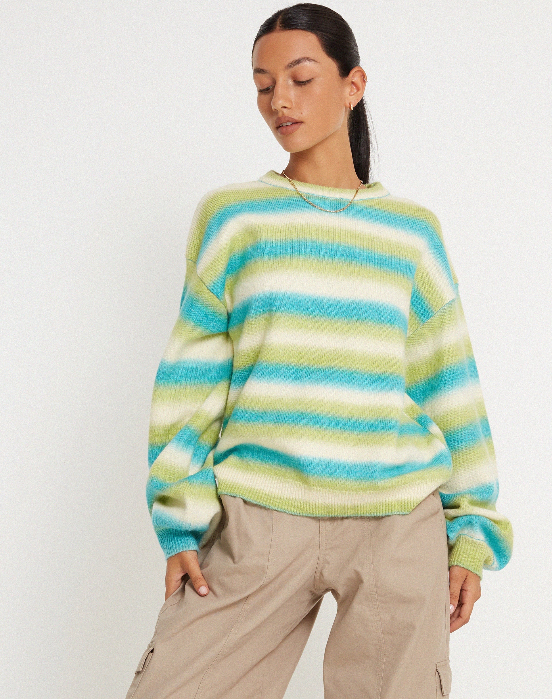 Afbeelding van Ammaria Trui in Blauw Mix Streep
