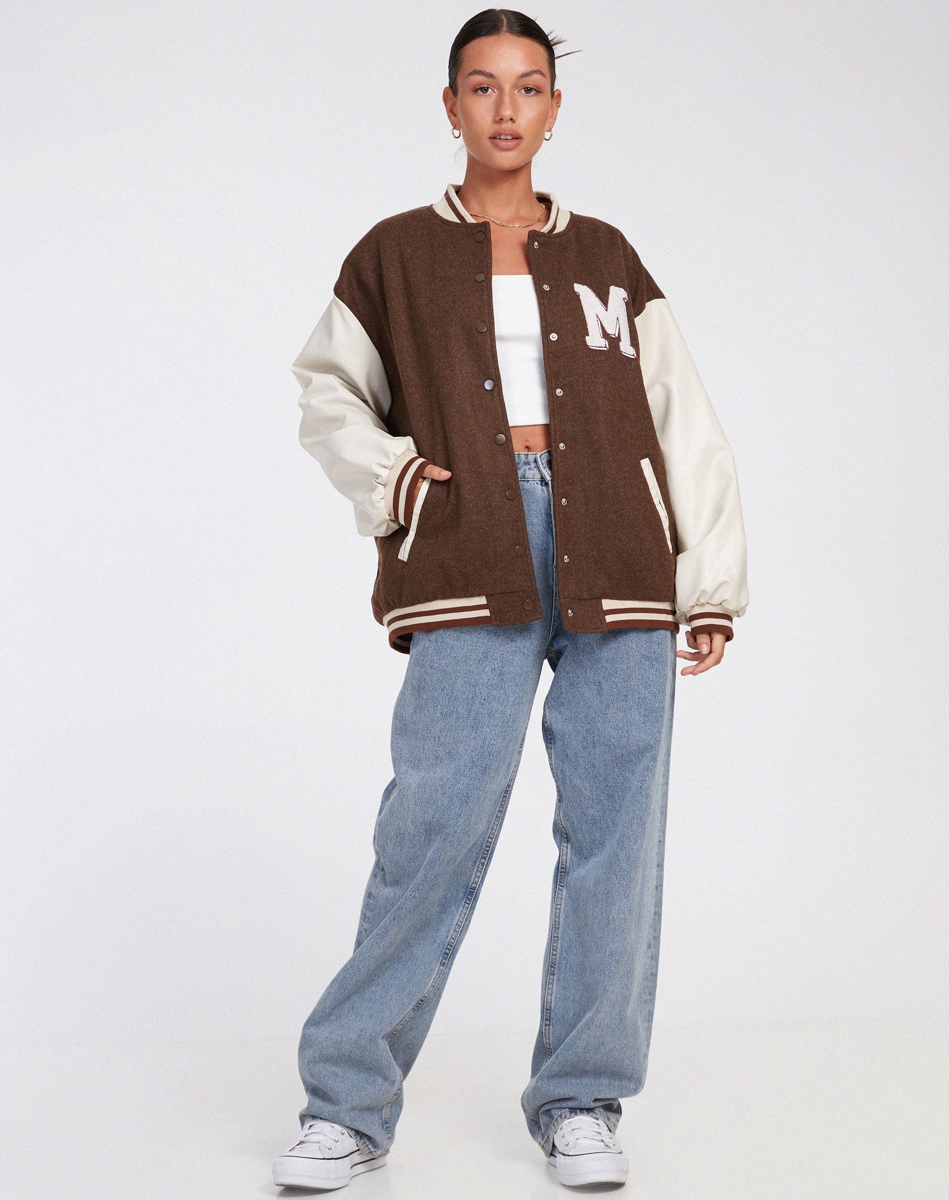 Afbeelding van Bama Varsity Jacket in bruin beige