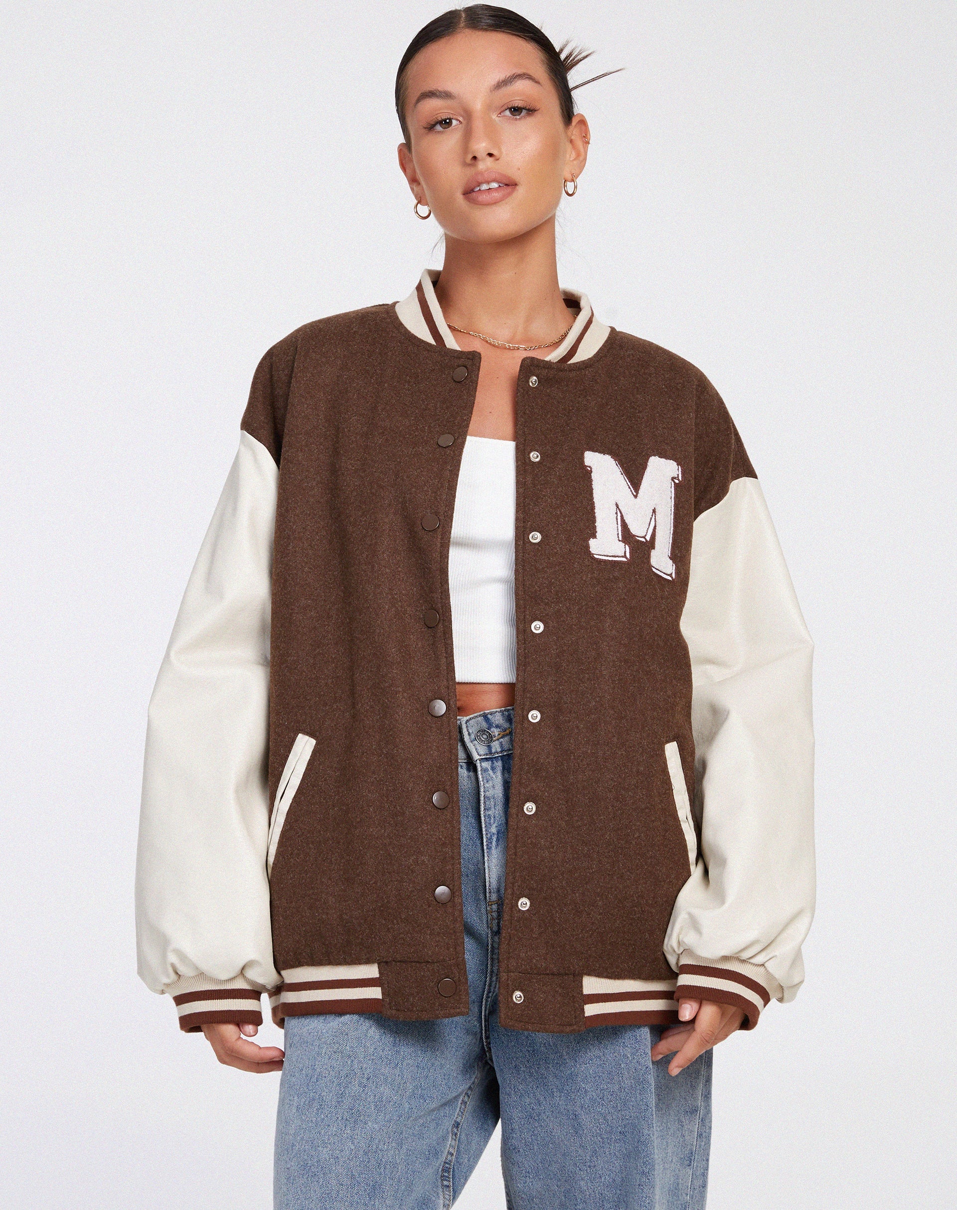 Afbeelding van Bama Varsity Jacket in bruin beige