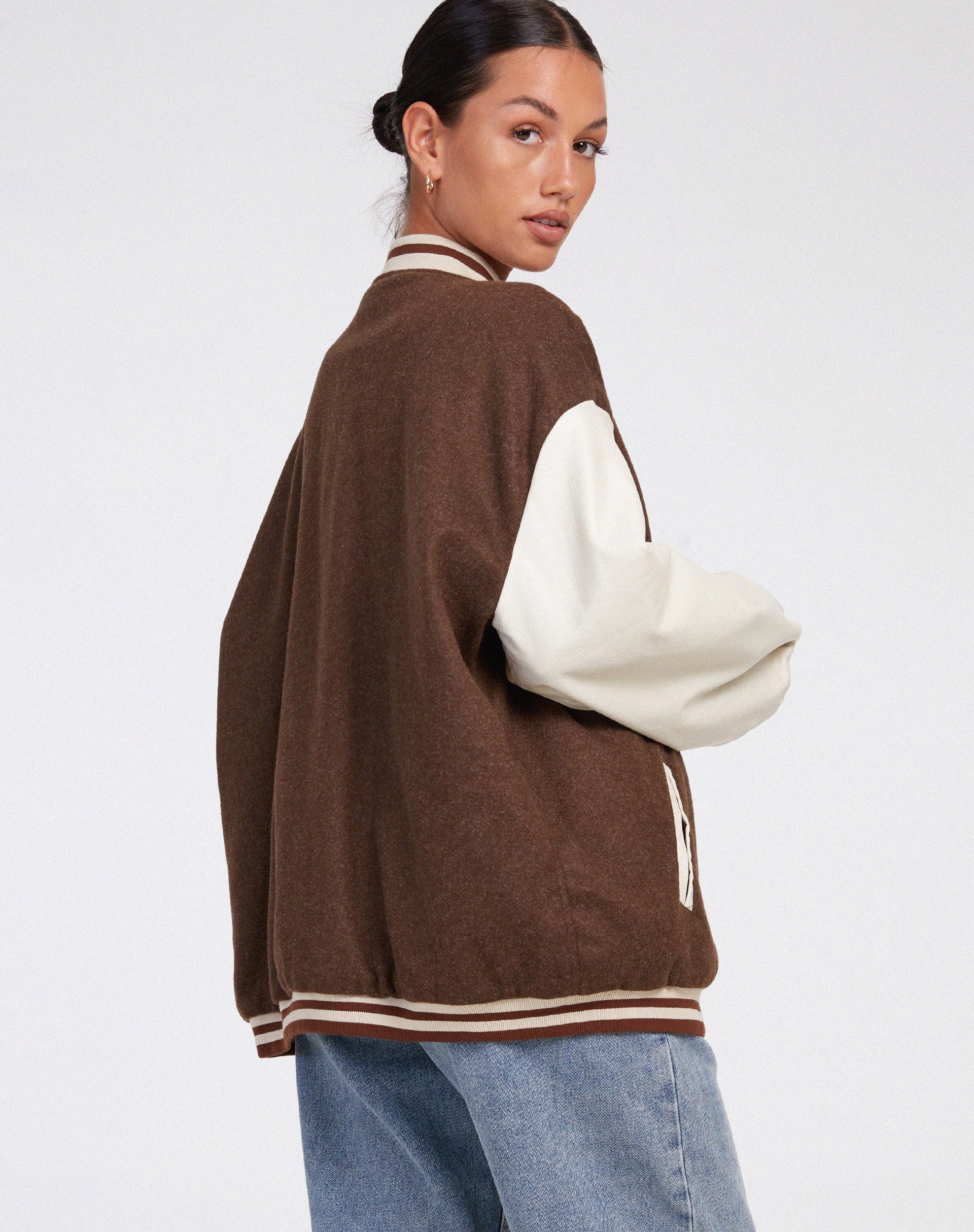 Afbeelding van Bama Varsity Jacket in bruin beige