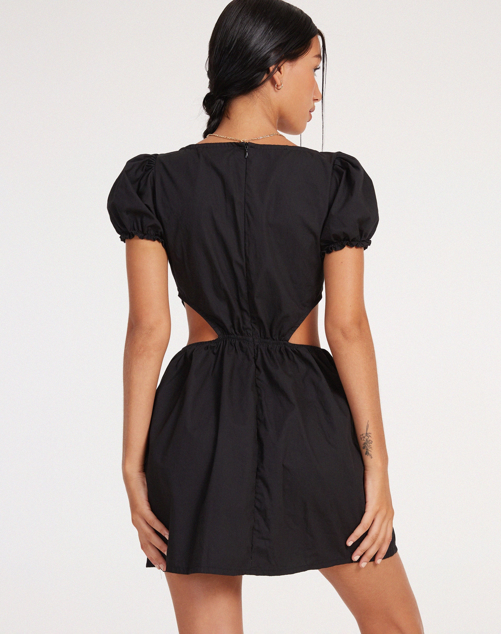 Afbeelding van Brynlie Mini Dress in Poplin Black