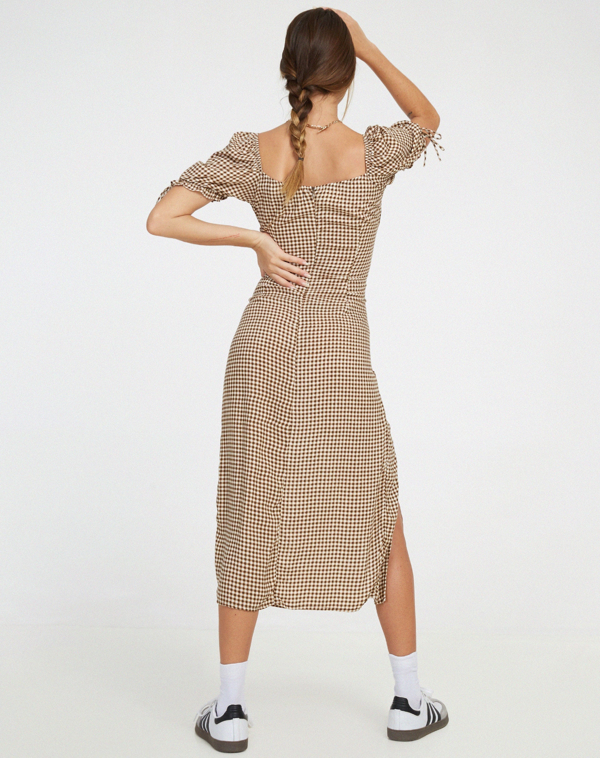 Afbeelding van Cello Midi Dress in Mini Gingham
