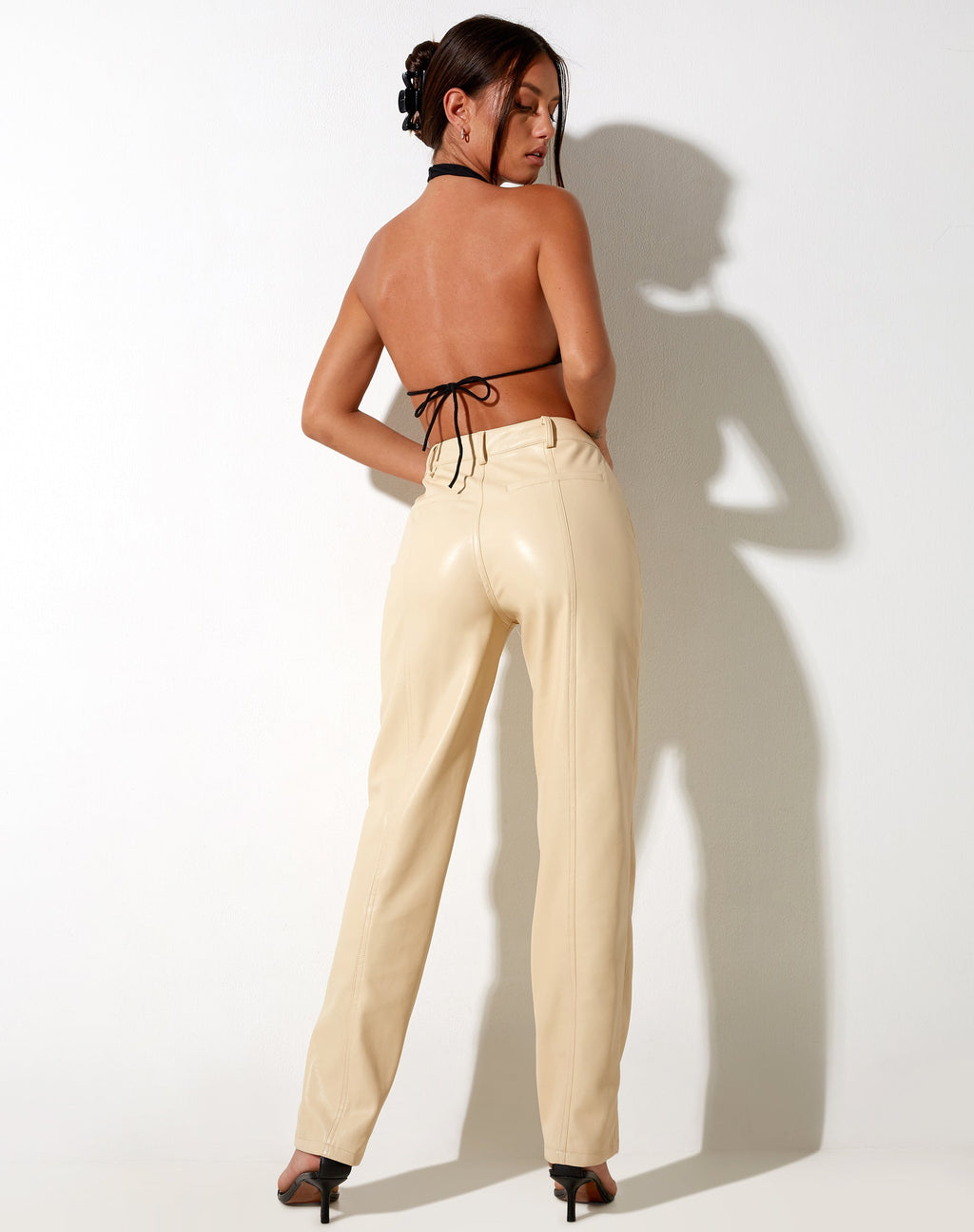 Centa broek in PU boter