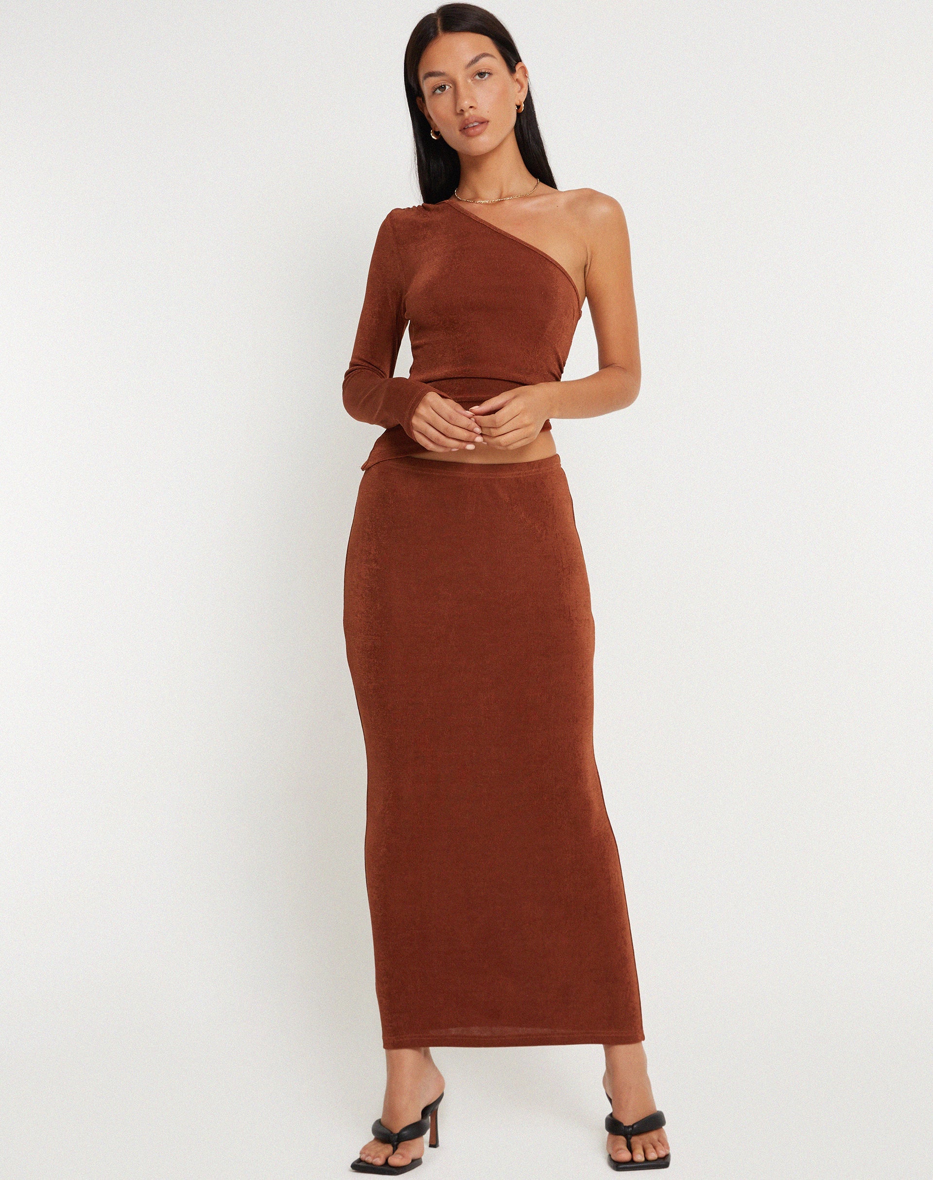 Afbeelding van Tulus Maxi rok in Coffee Bean