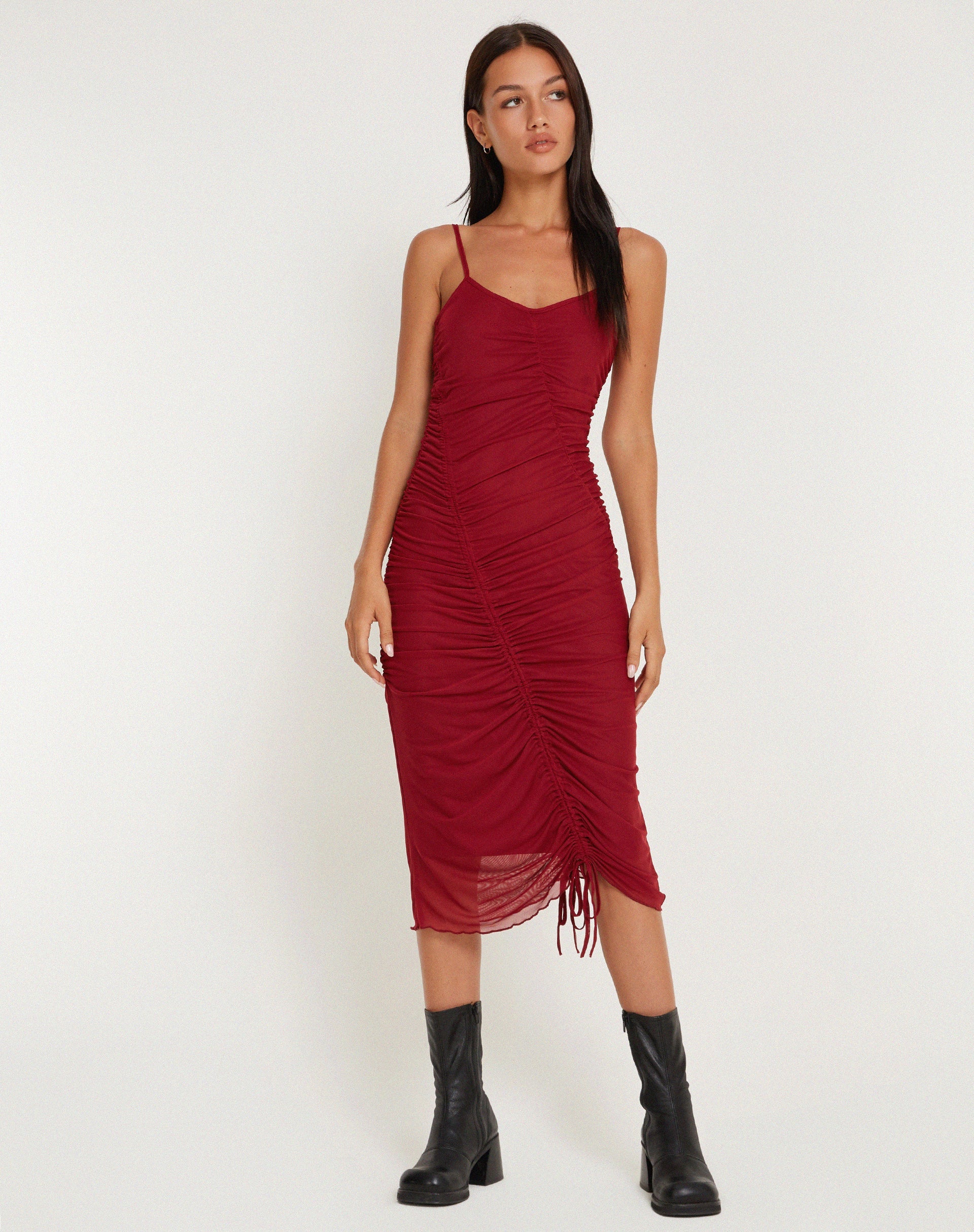Afbeelding van Dulcia Midi Dress in Bourgondië