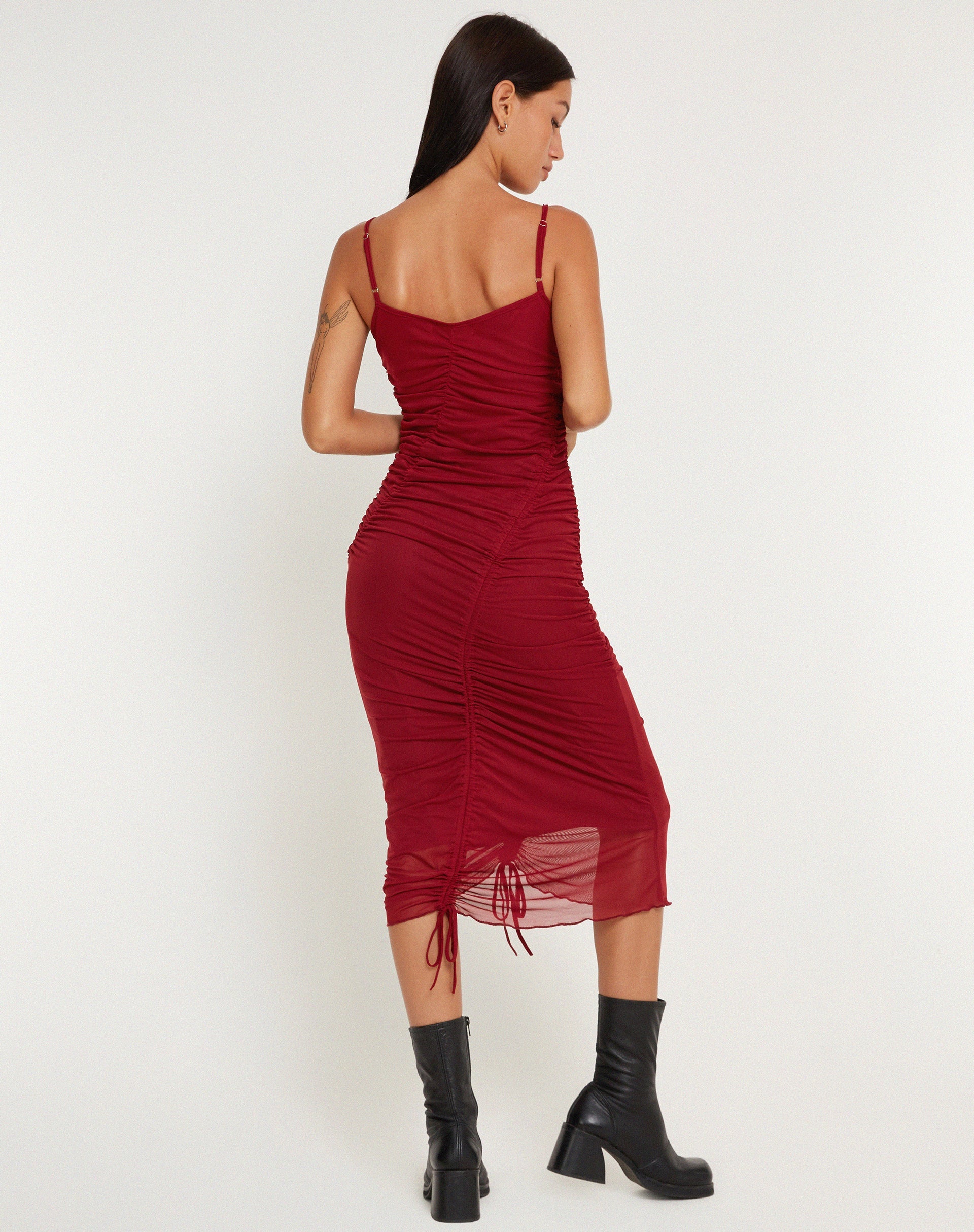 Afbeelding van Dulcia Midi Dress in Bourgondië