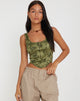 afbeelding van Elciva Corset Top in Rose Flock Loden Green