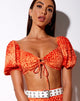 Afbeelding van Chelin Crop Top in Kleurverloop Cheetah Mandarijn
