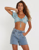 BEELD VAN Haenji Bralette Top in Flower Power Blue