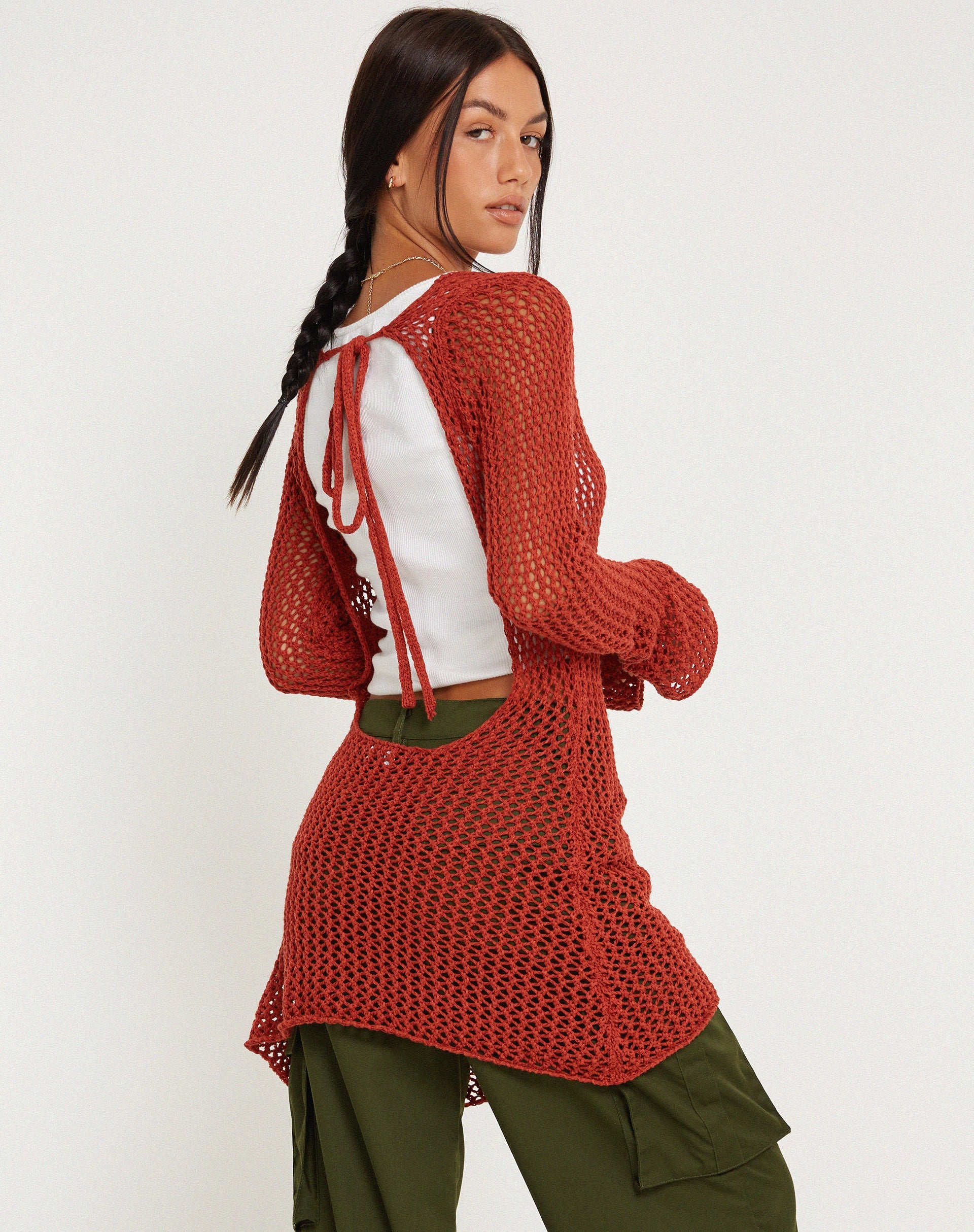 Afbeelding van Juwita Mini Dress in Burnt Orange