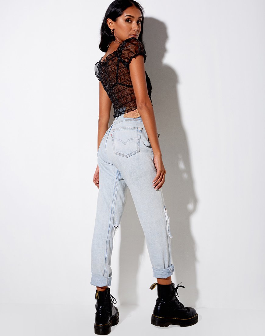 Afbeelding van Marilla Crop Top in Zwart Organza