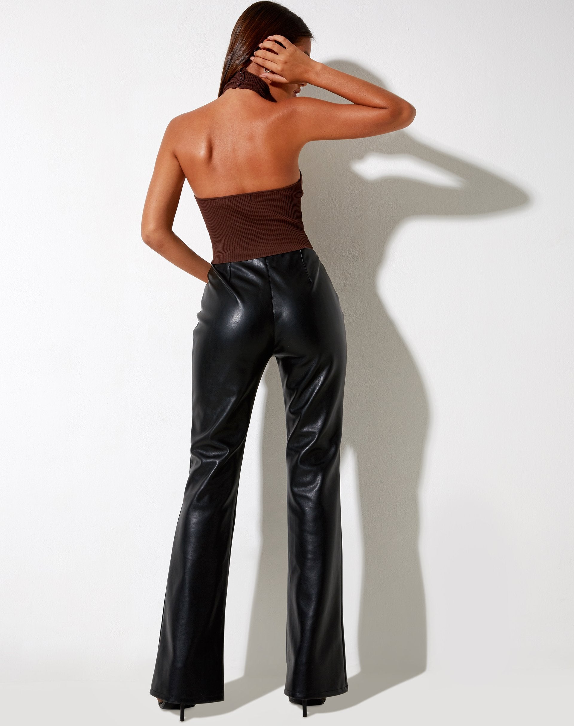 Afbeelding van Moila Crop Top in Gebreide Chocolade