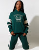 Afbeelding van Mora Hoodie in Bosgroen en Winterwit Sporting Club Mix Embro