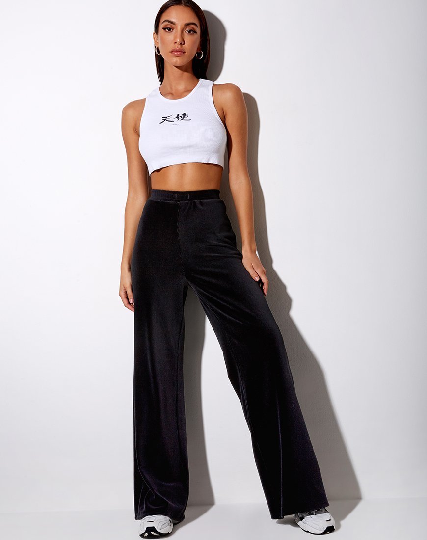 Afbeelding van Obeli broek in rib zwart