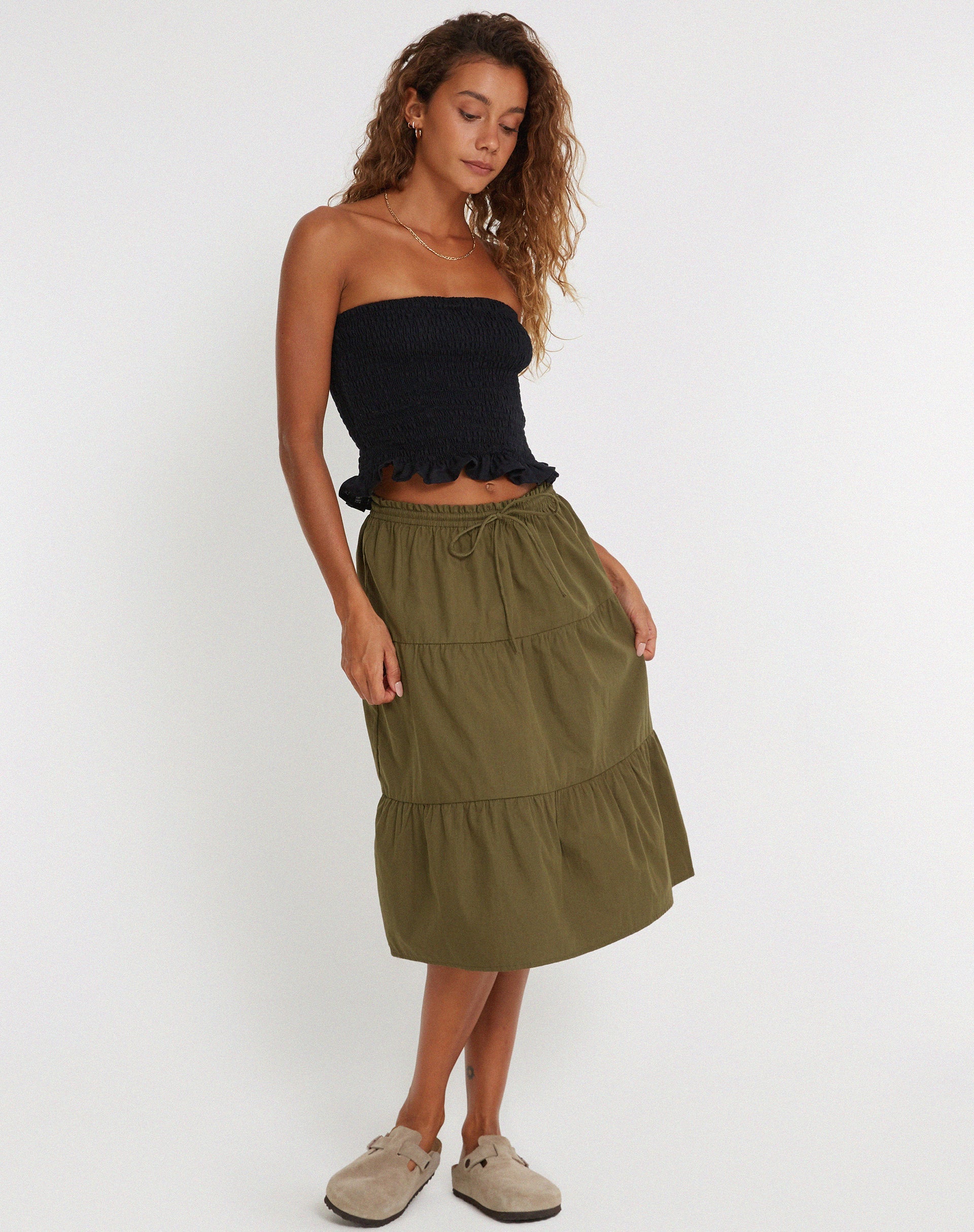 Afbeelding van Reef Midi rok in Loden Green
