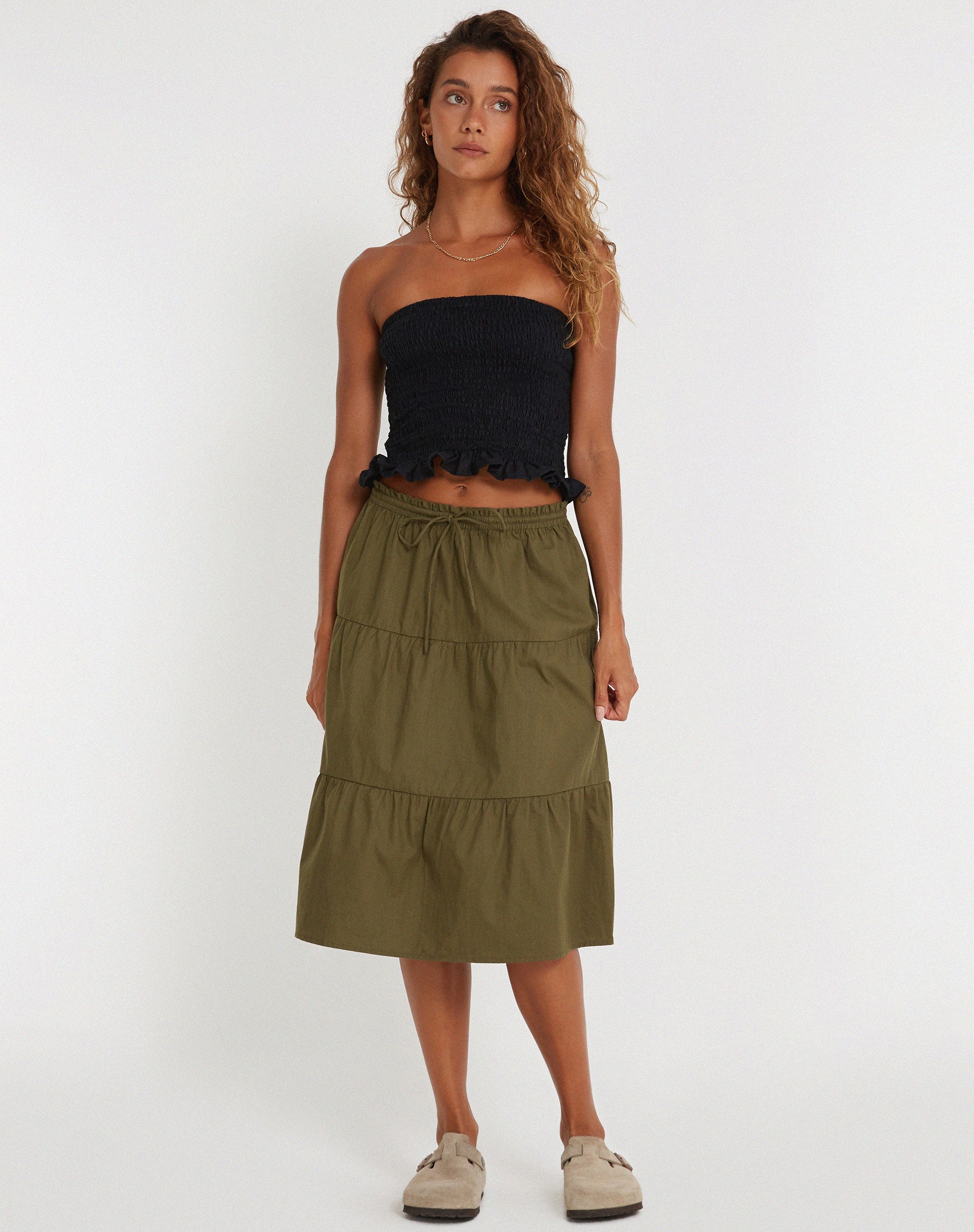 Afbeelding van Reef Midi rok in Loden Green