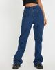 Afbeelding van Retro Pocket Flare Jeans in 90's Indigo