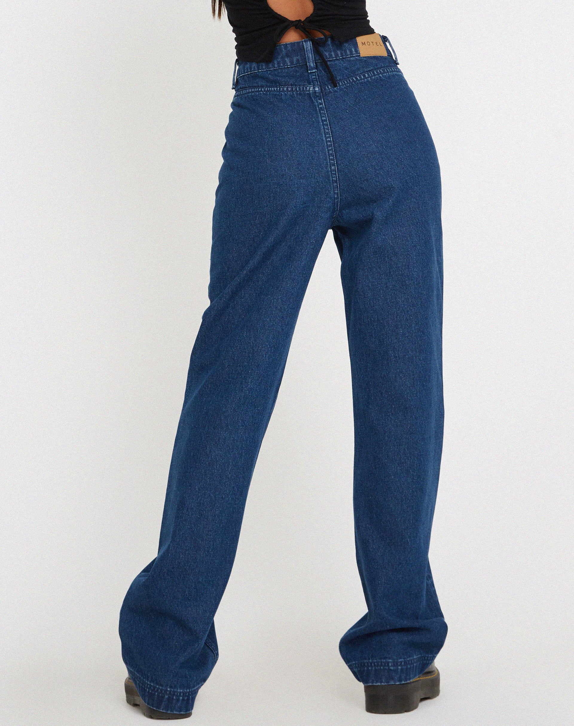 Afbeelding van Retro Pocket Flare Jeans in 90's Indigo
