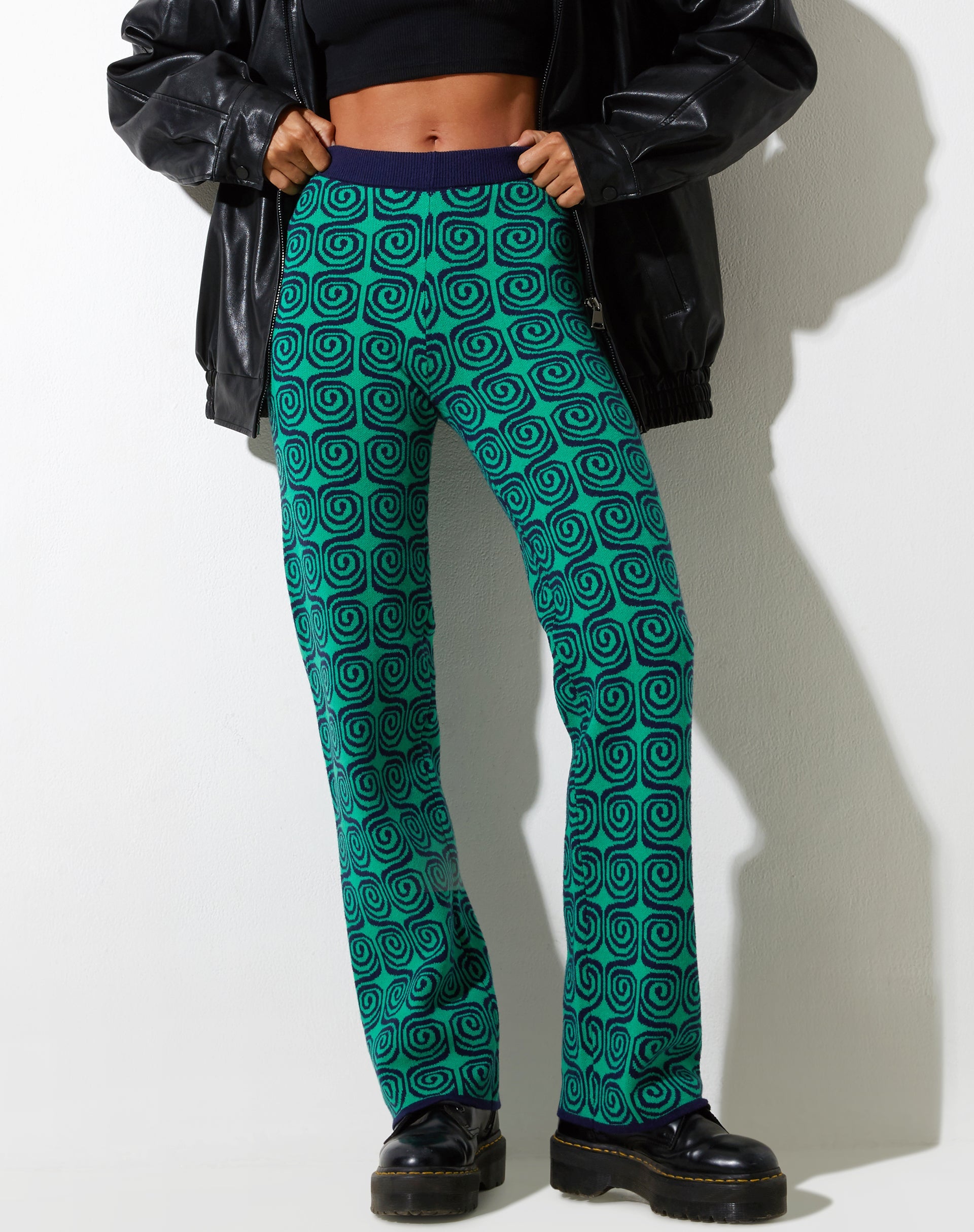 Afbeelding van Sabila broek in Swirl groen en blauw