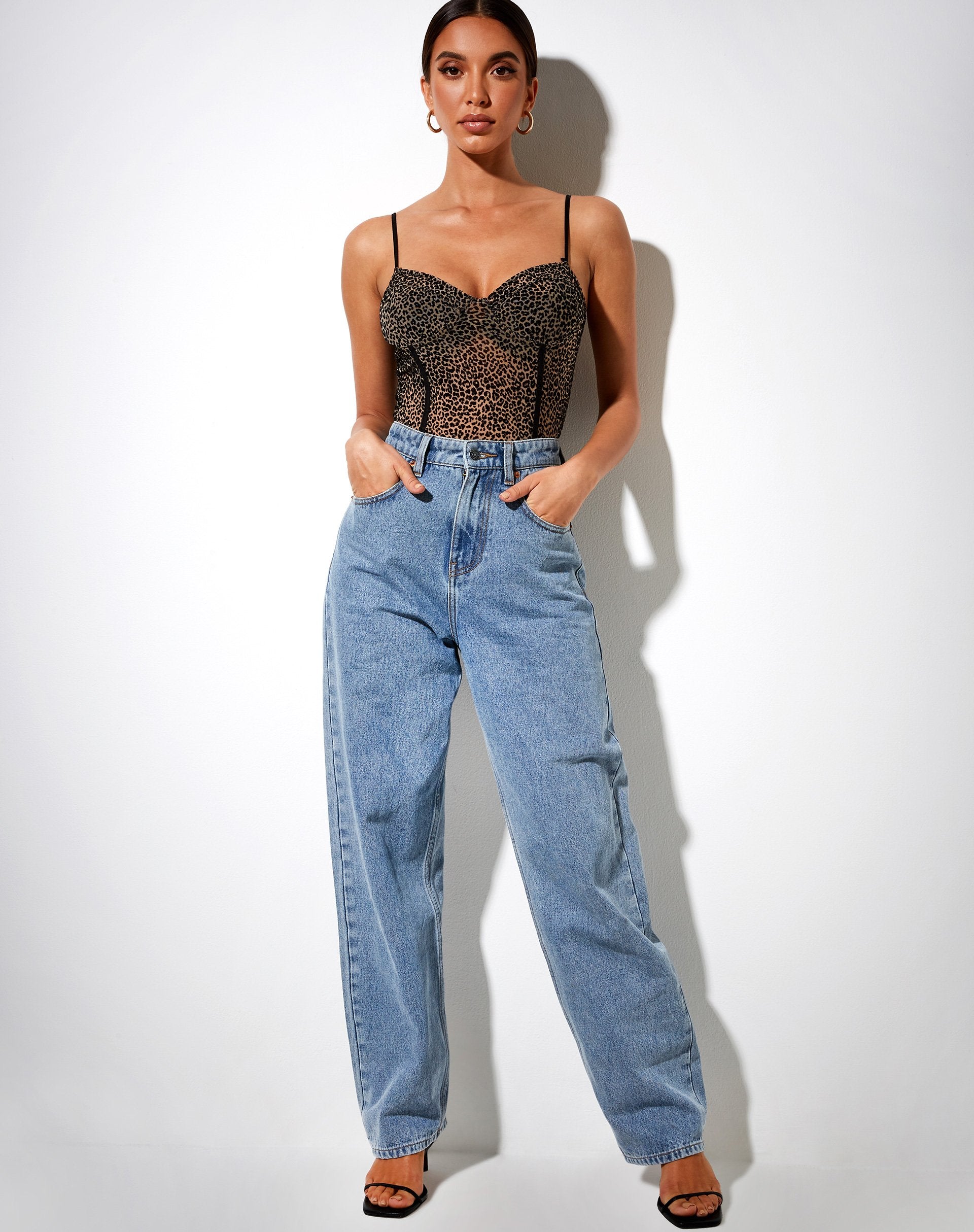 Afbeelding van Yecal Bodice in Rar Leopard Flock Mesh