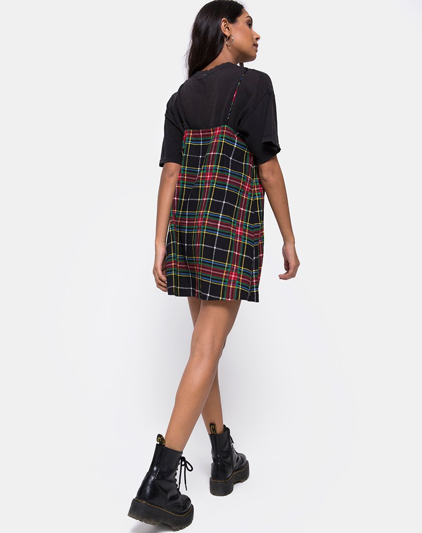 Afbeelding van Sanna Slip Dress in Plaid Rood Groen Geel en Zwart