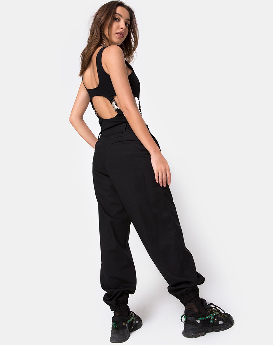 Afbeelding van Rezya Bodice in Zwart met Zilveren Gespen