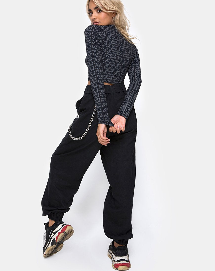 Afbeelding van Rhala Crop Top in Tokyo Techno Tour Zwart
