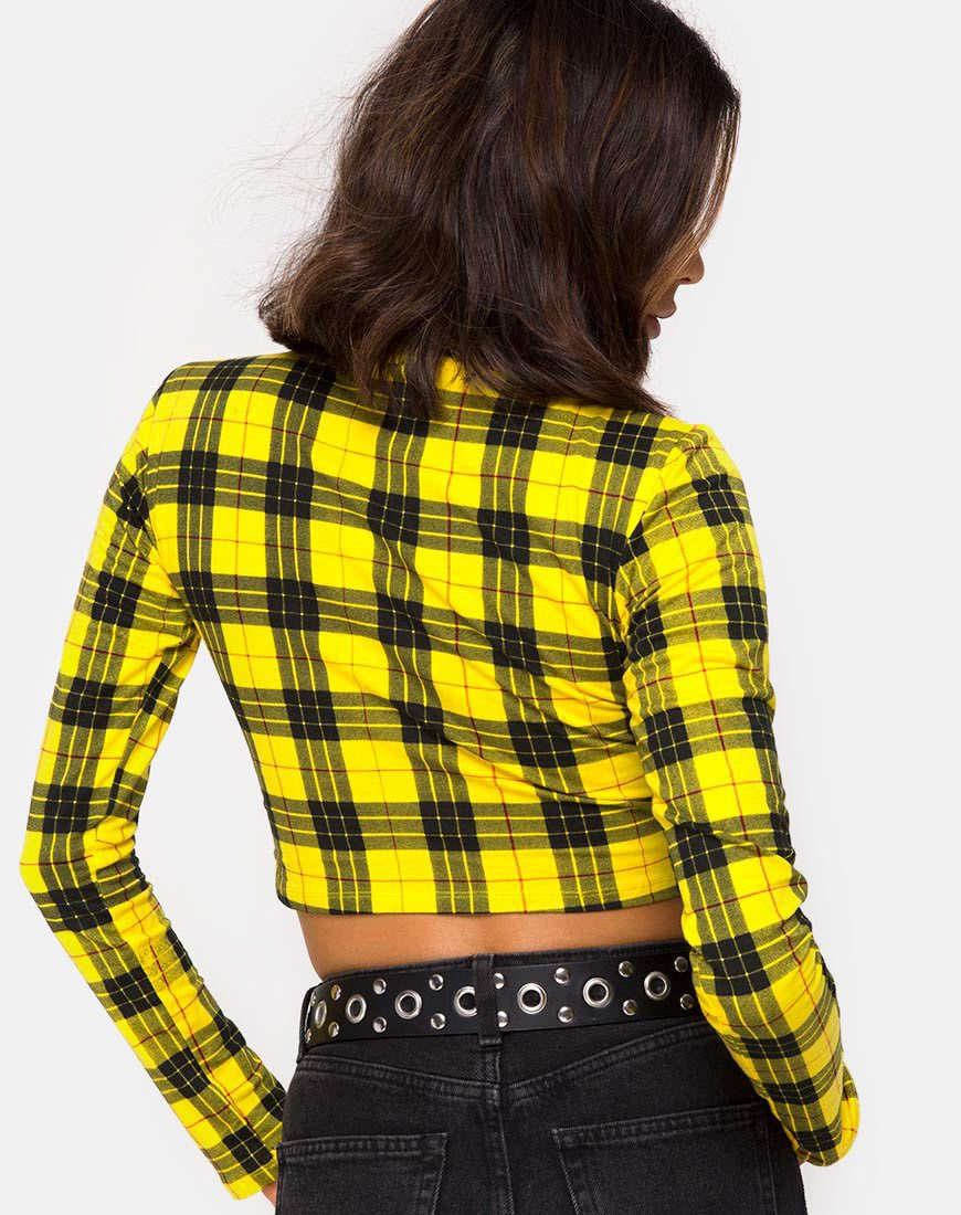 Rhala Crop Top in Winter Plaid Geel