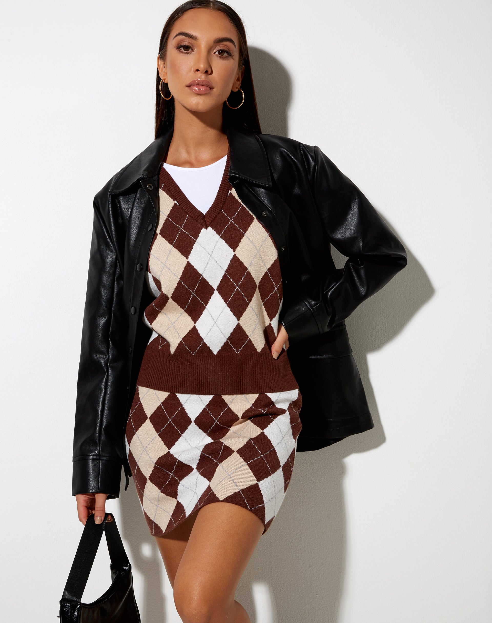 Afbeelding van Sami Vest in gebreide Argyle Tan