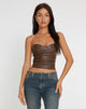 Afbeelding van Riaza Bandeau Korset Top in PU Bruin