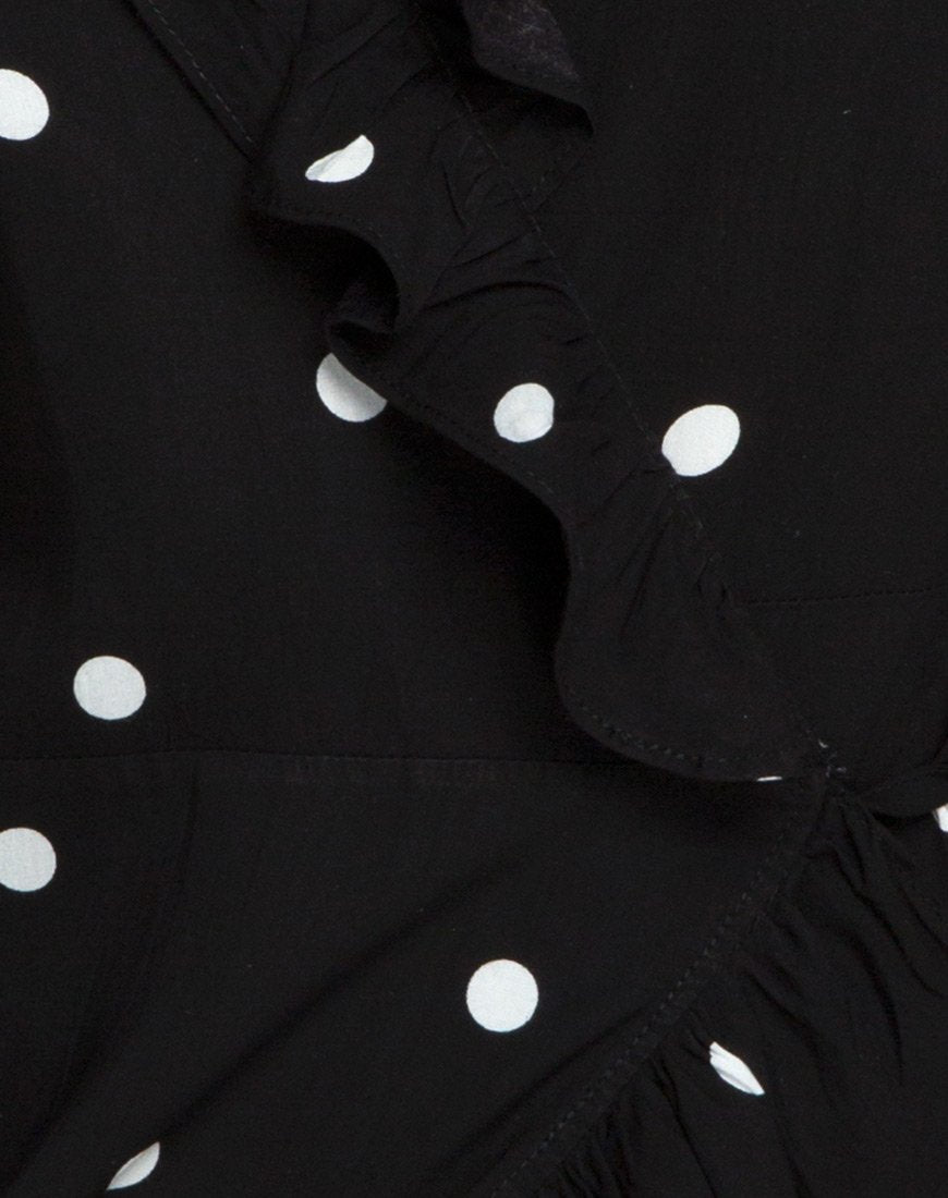 Afbeelding van Rica Skater Dress in Zwart en Wit Polkadot