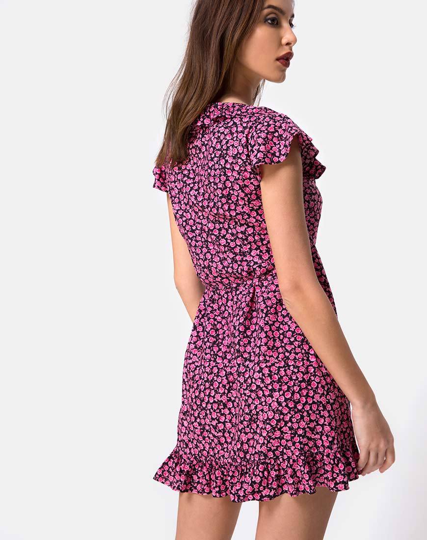 Rica Jurk in Ditsy Roze