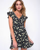 Afbeelding van Rica Skater Dress in Polka Daisy Zwart