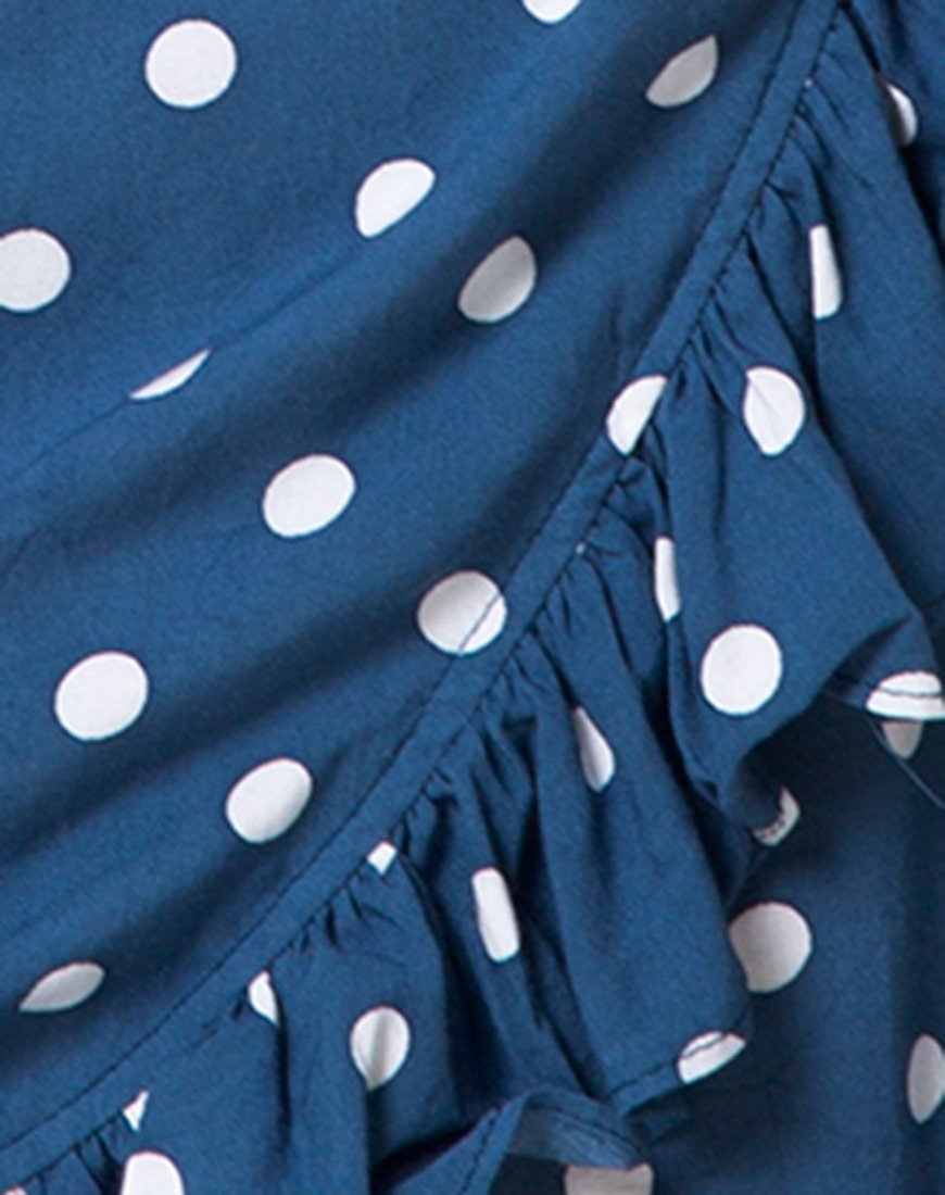 Afbeelding van Rica Skater Dress in Medium Polka Navy