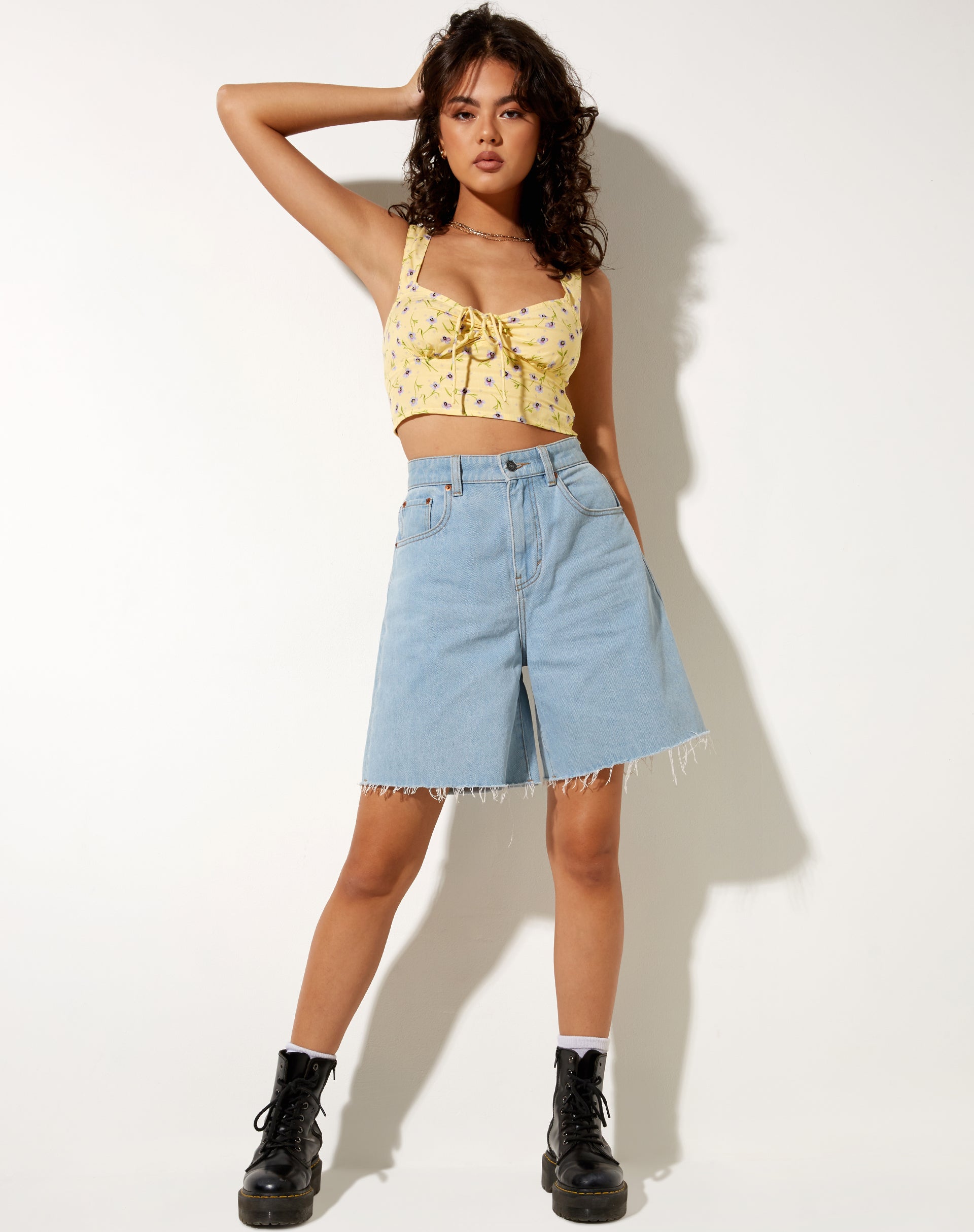 Afbeelding van Ridis Vest Crop Top in Wild Flower Lemon Drop