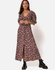 Afbeelding van Rigita Jurk in Bloemenveld Plum