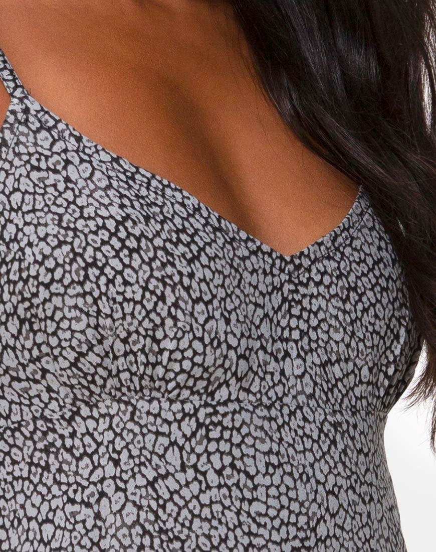 Afbeelding van Rilia Slip Dress in Ditsy Leopard Grey