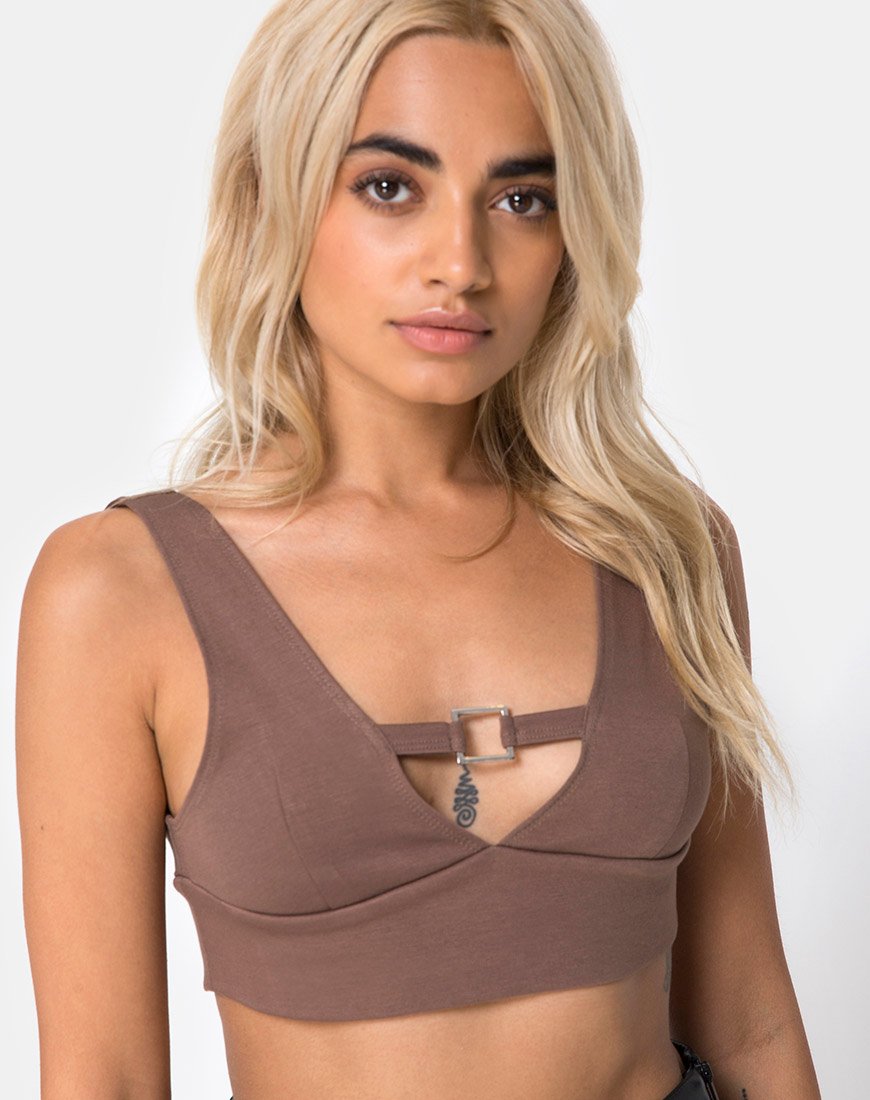 Rilla Top in Cacao met Rechthoekig Vierkant