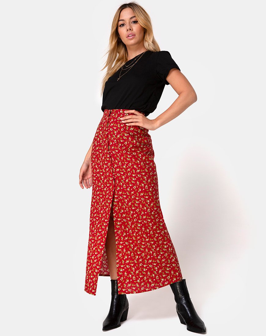 Rima rok in Falling For You Bloemig Rood