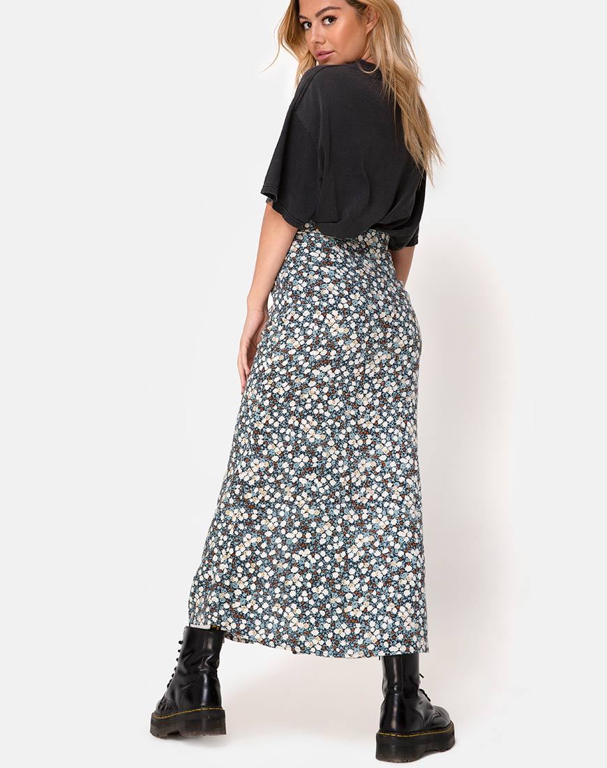 Rima rok in bloemenveld marine
