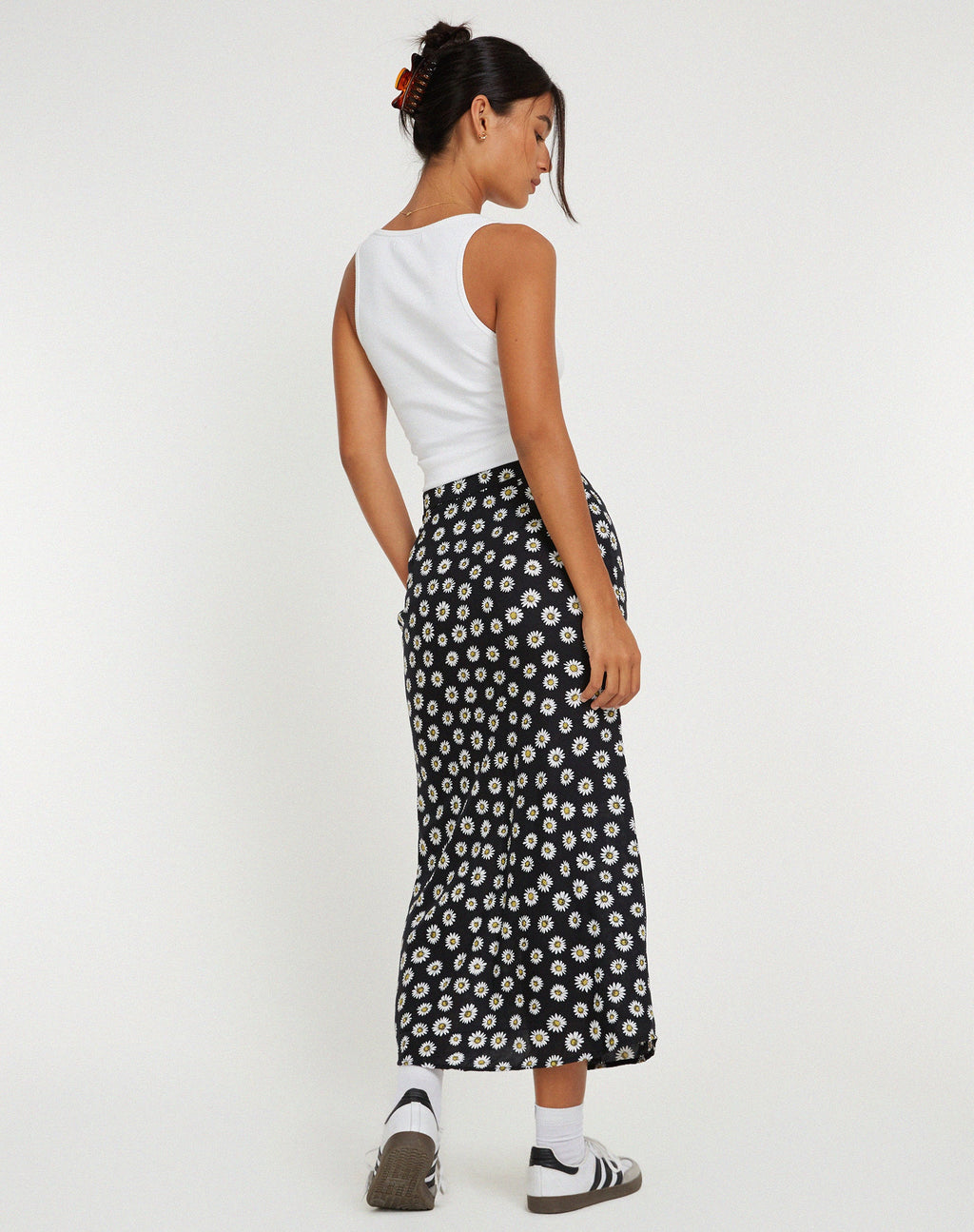 Rima Midi rok in Grunge Daisy zwart